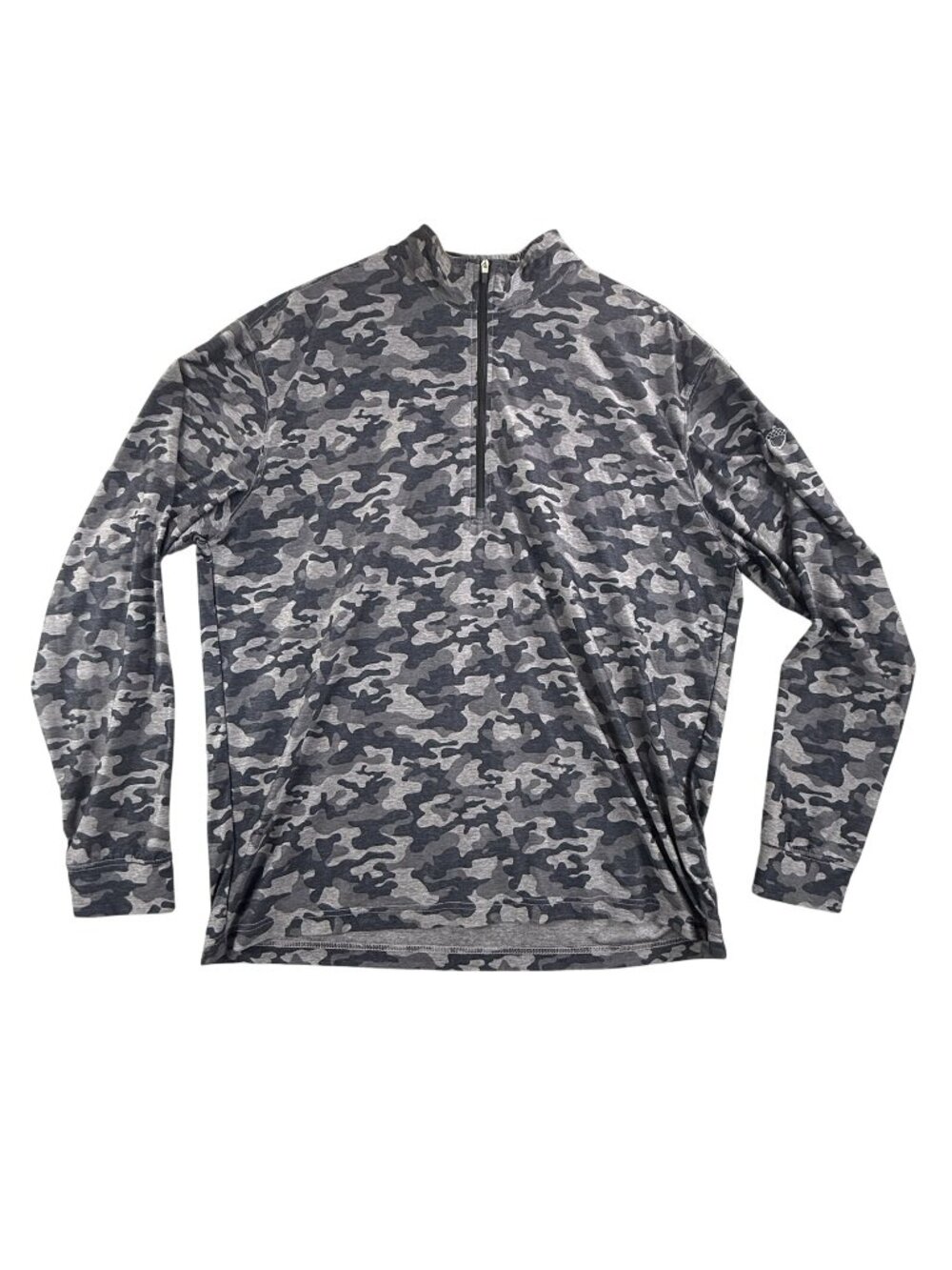 Straight Down Pullover Mens XL Gray Camo 1/4 Zip Golf Stretch Lightweight Top